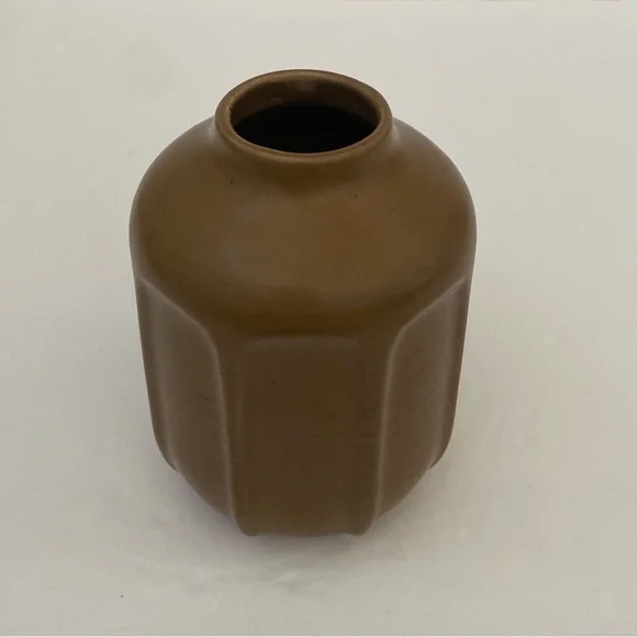Hearth & Hand With Magnolia 5” Faceted Ceramic Vase Brown - Picture 4 of 5